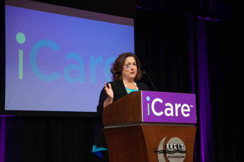 CHOICE HOTELS CARES
Harmony House on Sept. 26 hosts its iCare campaign kick-off breakfast. The monthlong campaign aims to bring awareness of domestic violence. As iCare chairwoman, Springfield Business Journal Publisher Jennifer Jackson, above, welcomes the breakfast crowd of roughly 300.